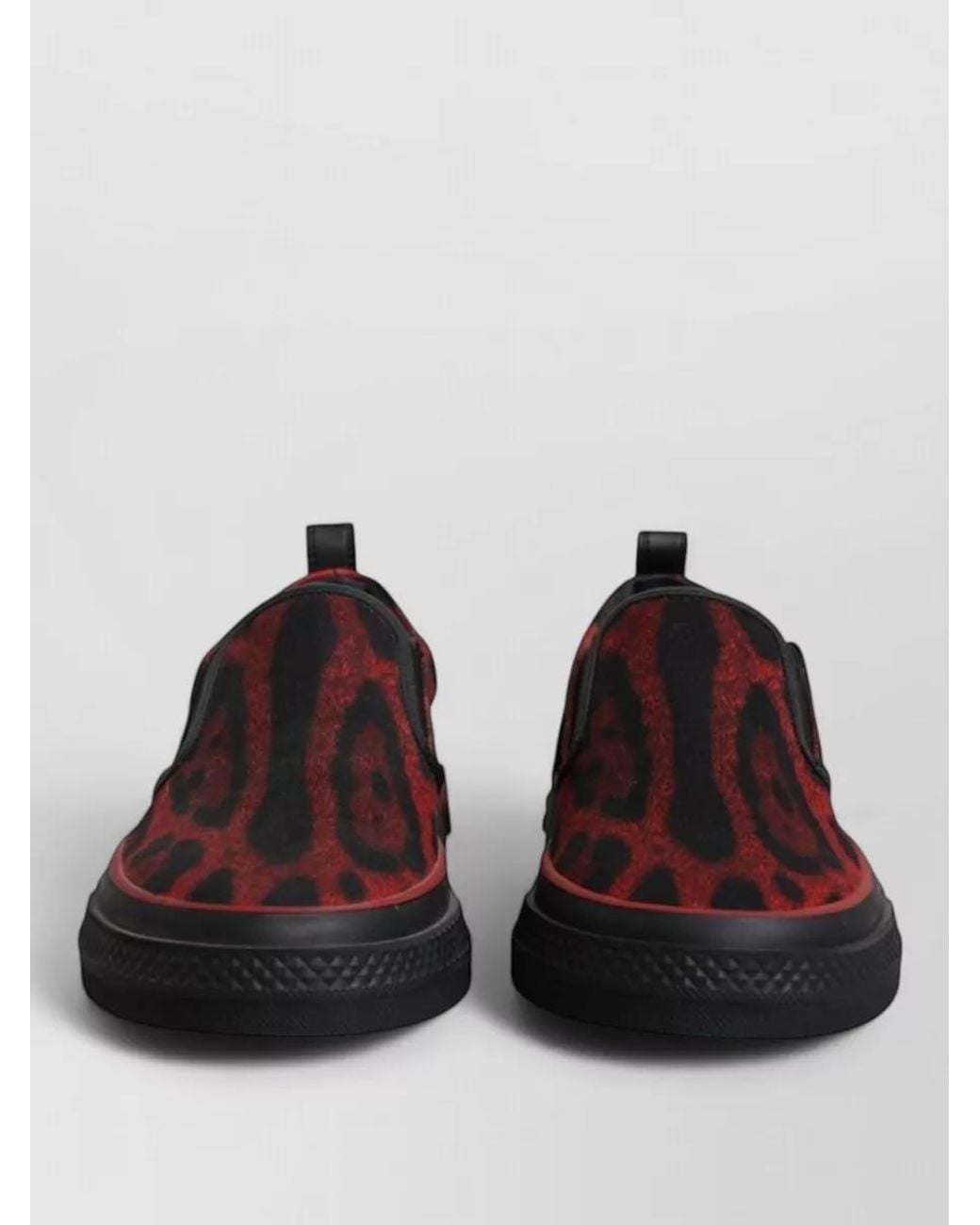 Dolce & Gabbana Brown Leather Leopard-Print Slip-On Sneakers for men