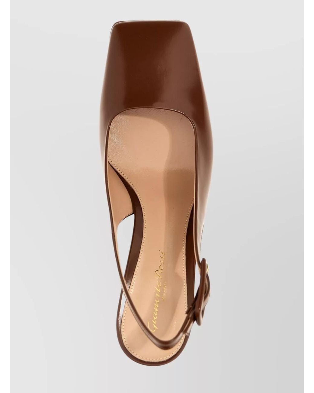 Gianvito Rossi Brown Leather Slingback Pumps