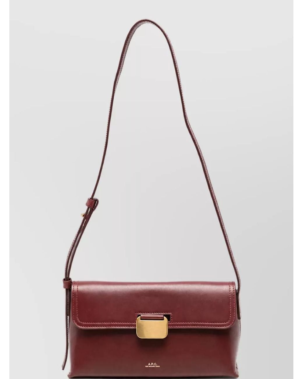 A.P.C. Red Small Leather Clutch Bag