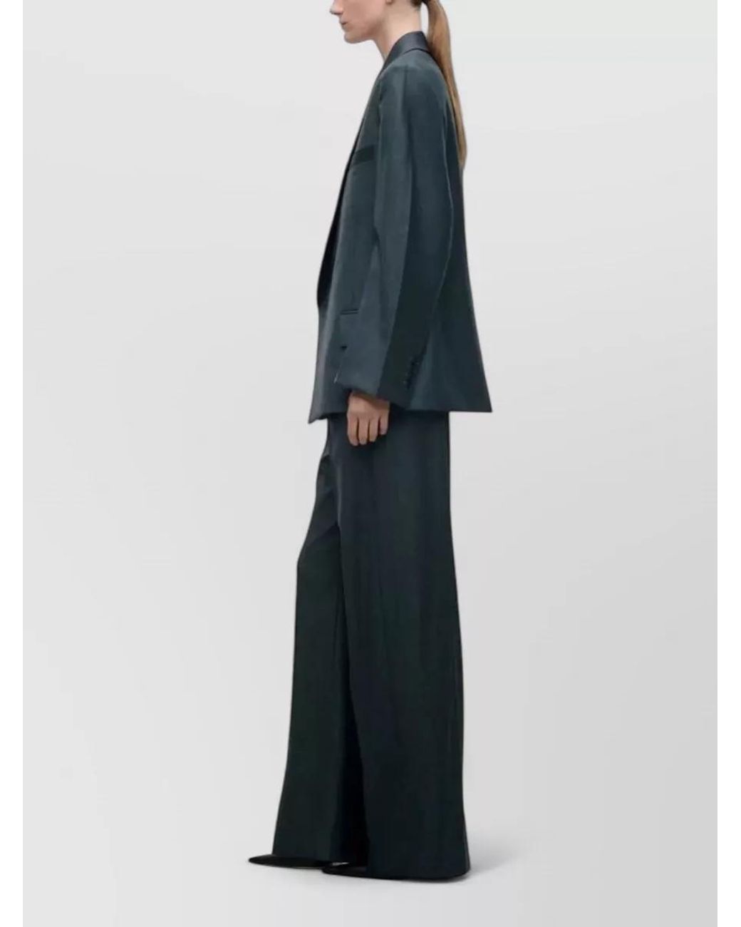Victoria Beckham Blue Wool Single-Breasted Blazer