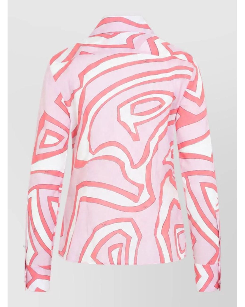 Emilio Pucci Pink Printed Cotton Long-Sleeve Shirt