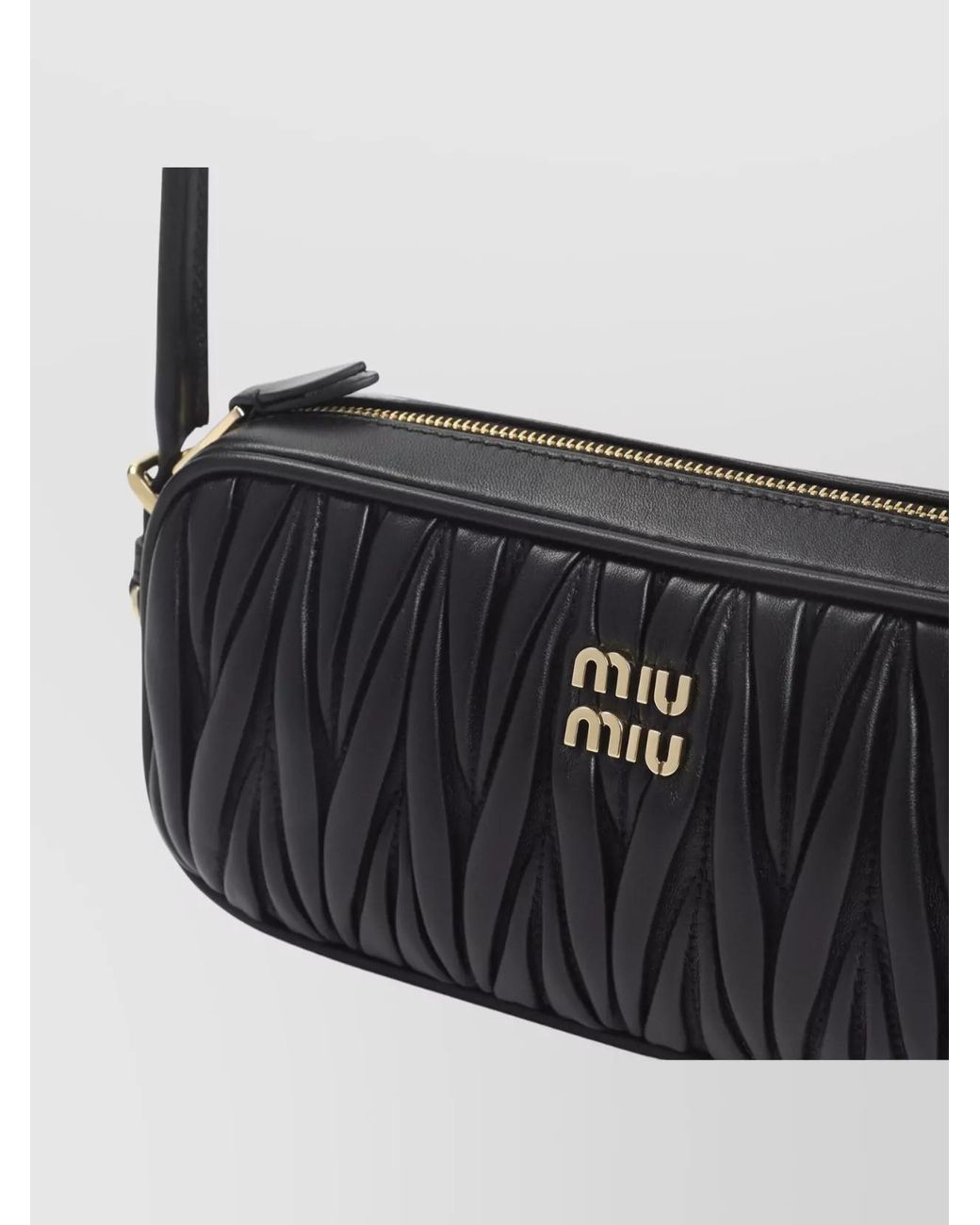 Miu Miu Black Matelassé Leather Shoulder Bag