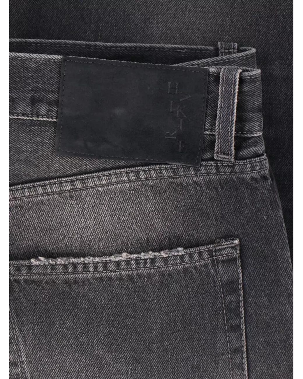 Haikure Gray Denim Relaxed-Fit Straight-Leg Jeans for men