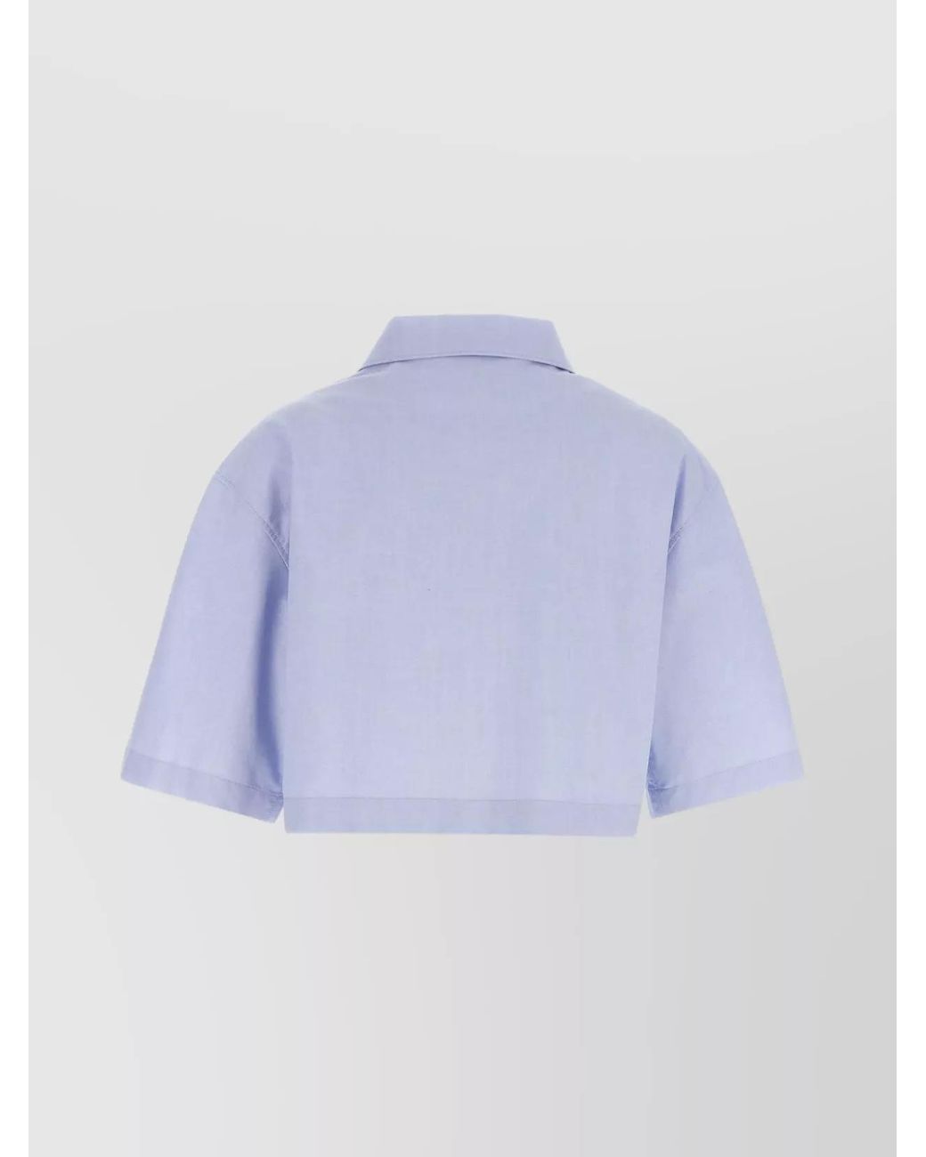 Givenchy Purple Cropped Short Sleeve Cotton Shirt