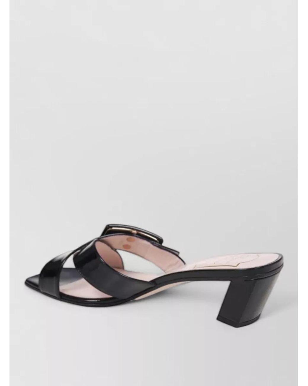 Roger Vivier Black Leather Mule Sandals