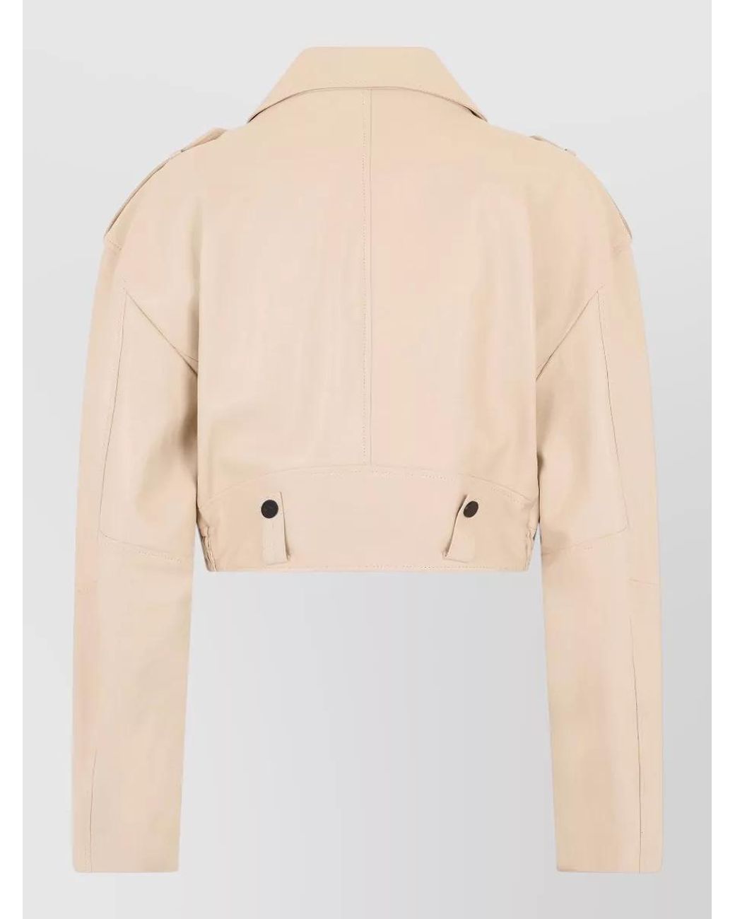 The Mannei Natural Leather Cropped Jacket