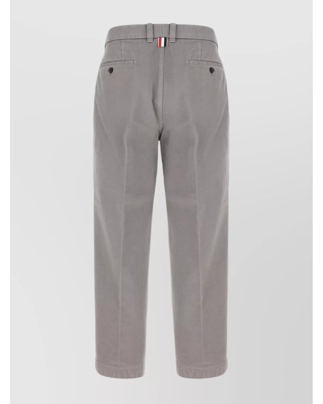 Thom Browne Gray Cotton Straight-Leg Chino Trousers for men
