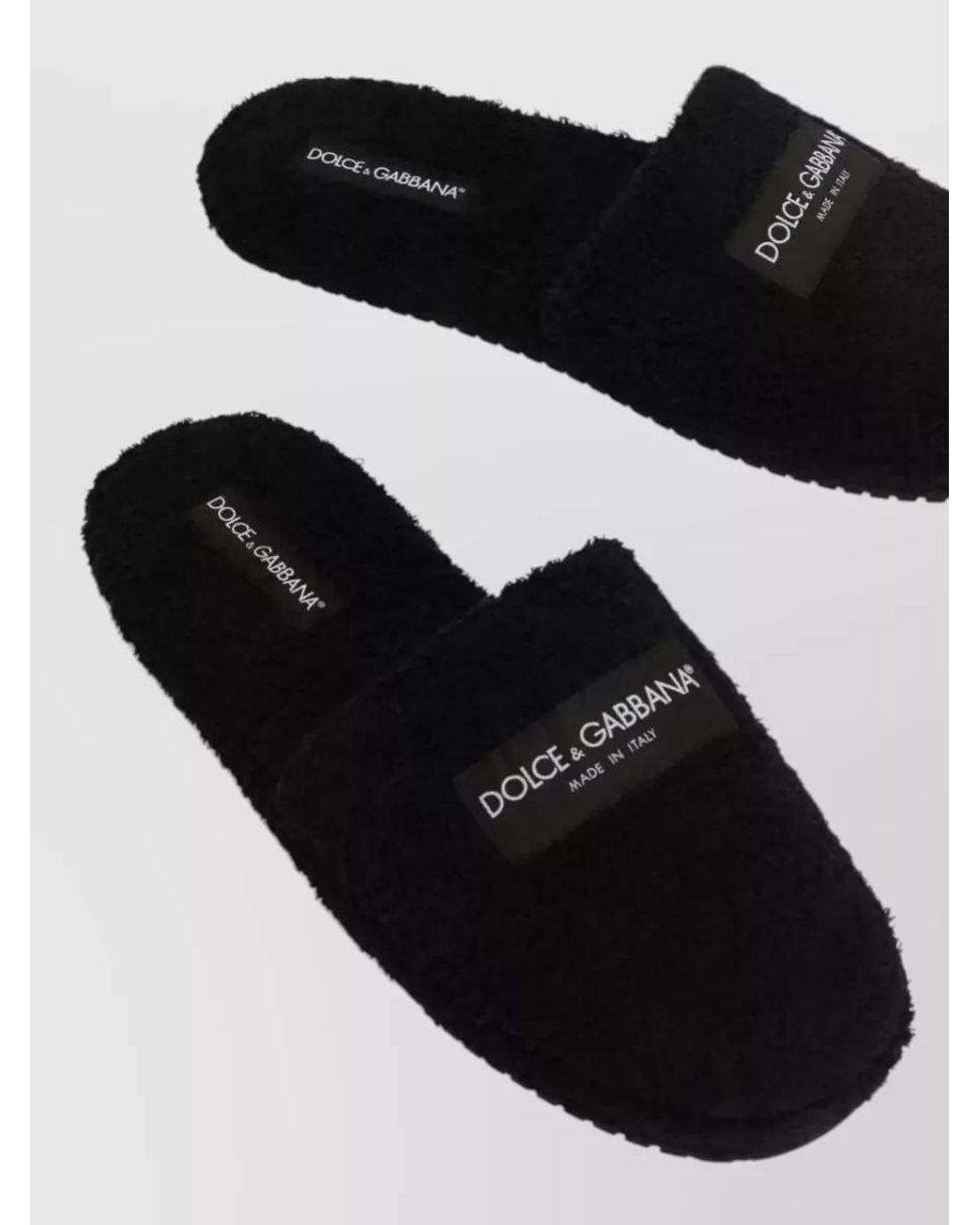 Dolce & Gabbana Black Terry Hotel Slippers for men