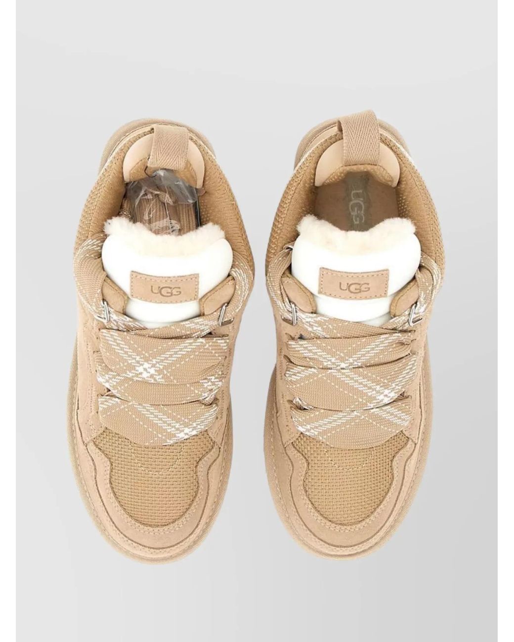 Ugg Natural Lowmel Panelled Suede Sneakers
