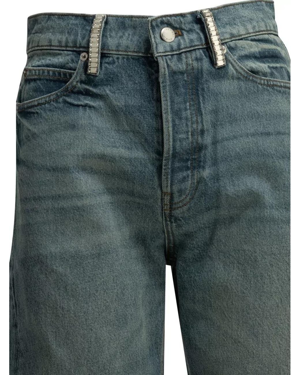 Alexander Wang Green Wide-Leg Denim Jeans