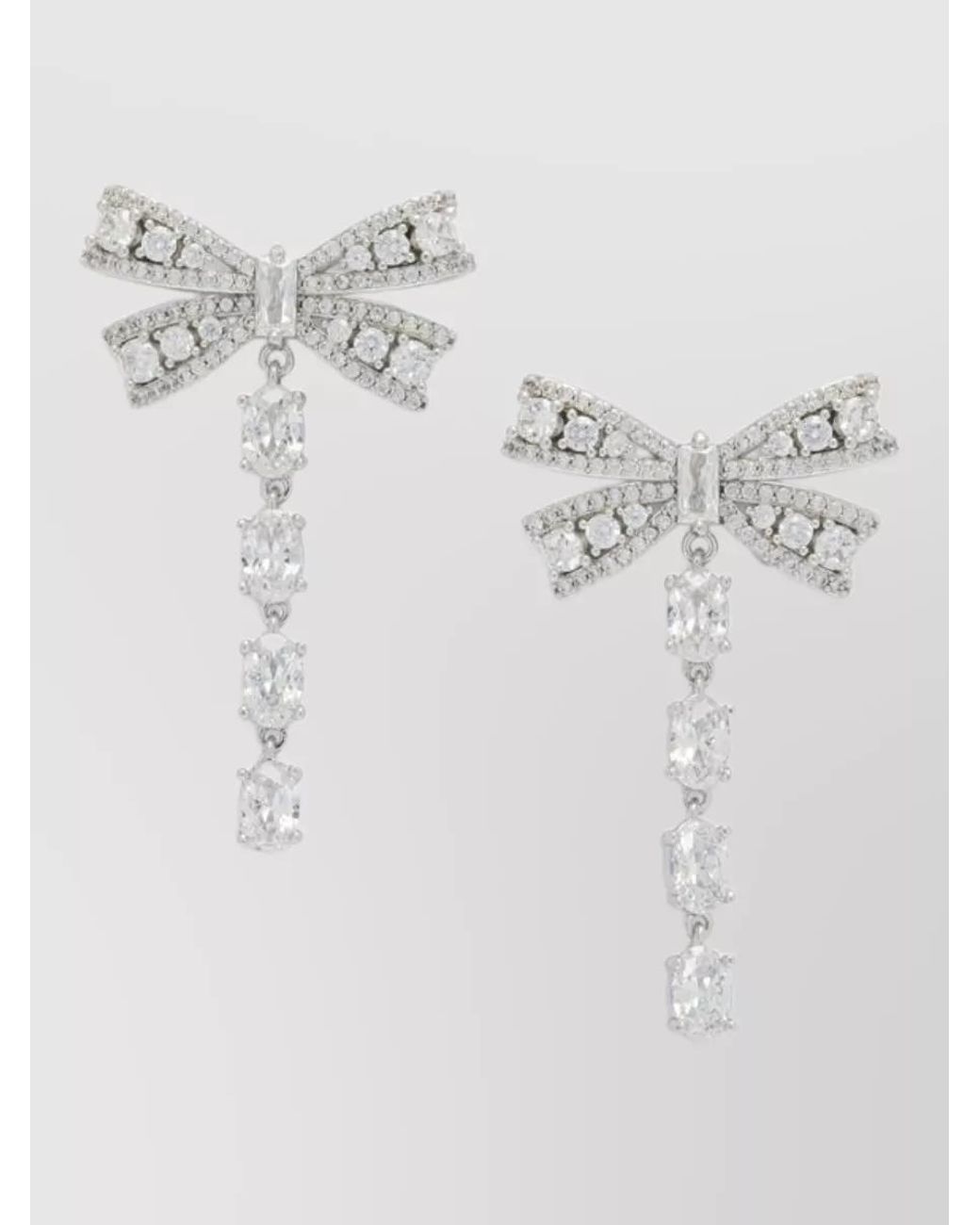 Self-Portrait Multicolor Crystal Bow Drop Earrings