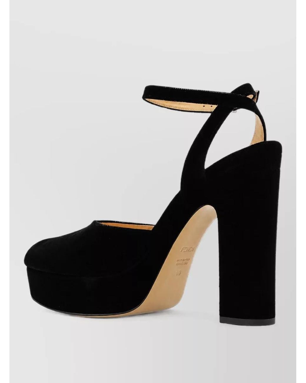 Fendi Black Velvet Platform Sandals