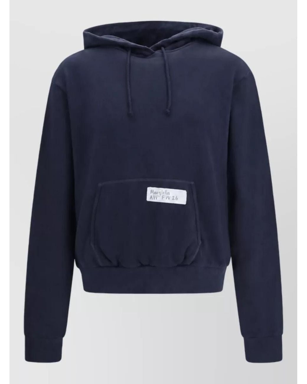 Maison Margiela Blue Cotton Hooded Sweatshirt for men