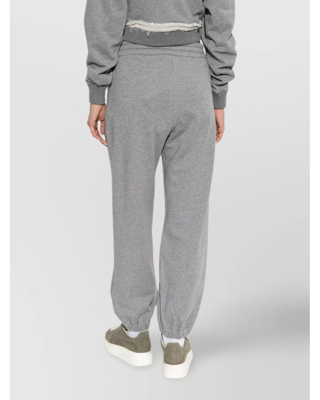 McQueen Gray Cotton Logo Track Pants
