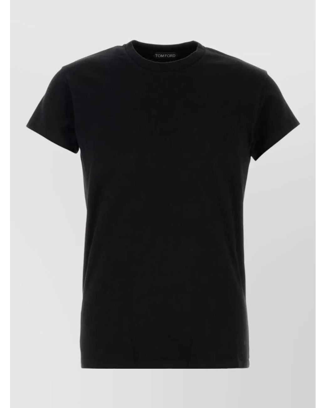 Tom Ford Black Cotton Crew-Neck Short-Sleeve T-Shirt for men