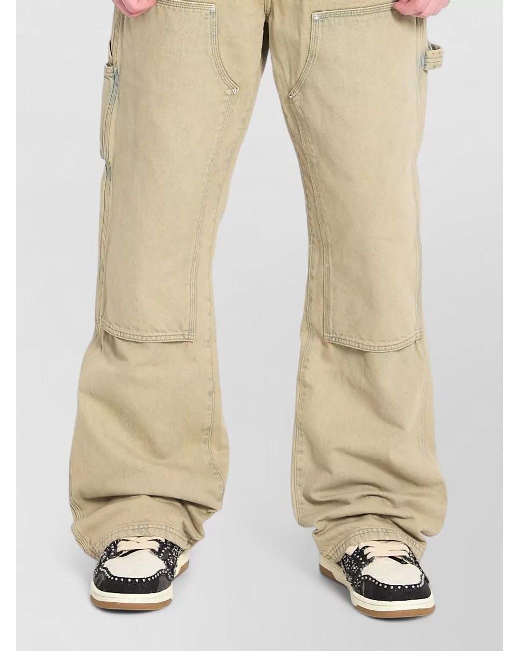 Amiri Natural Denim Mid-Rise Wide-Leg Carpenter Jeans for men