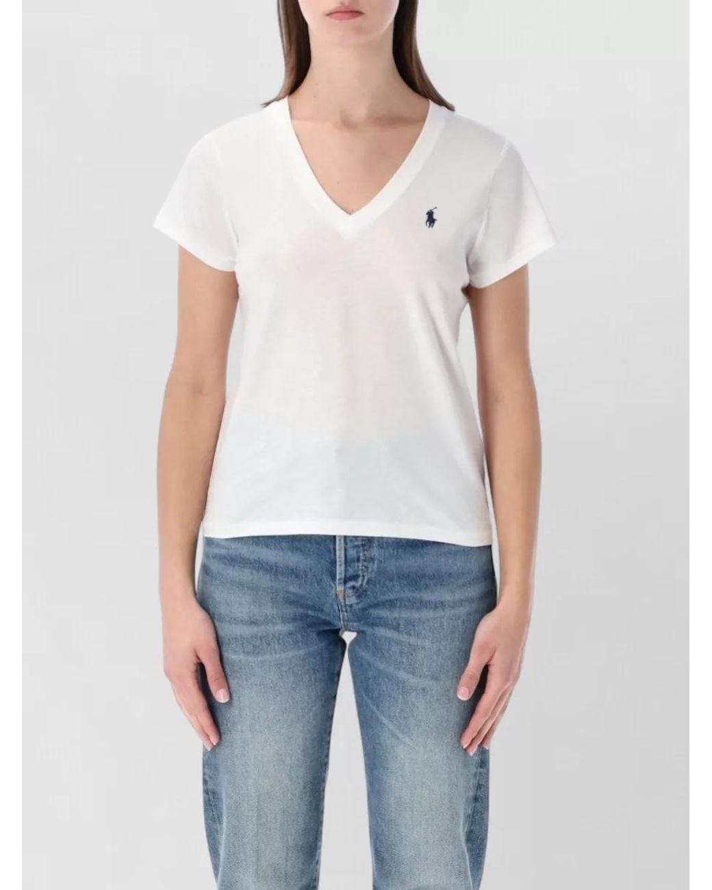 Polo Ralph Lauren Blue Cotton V-Neck Short-Sleeve T-Shirt