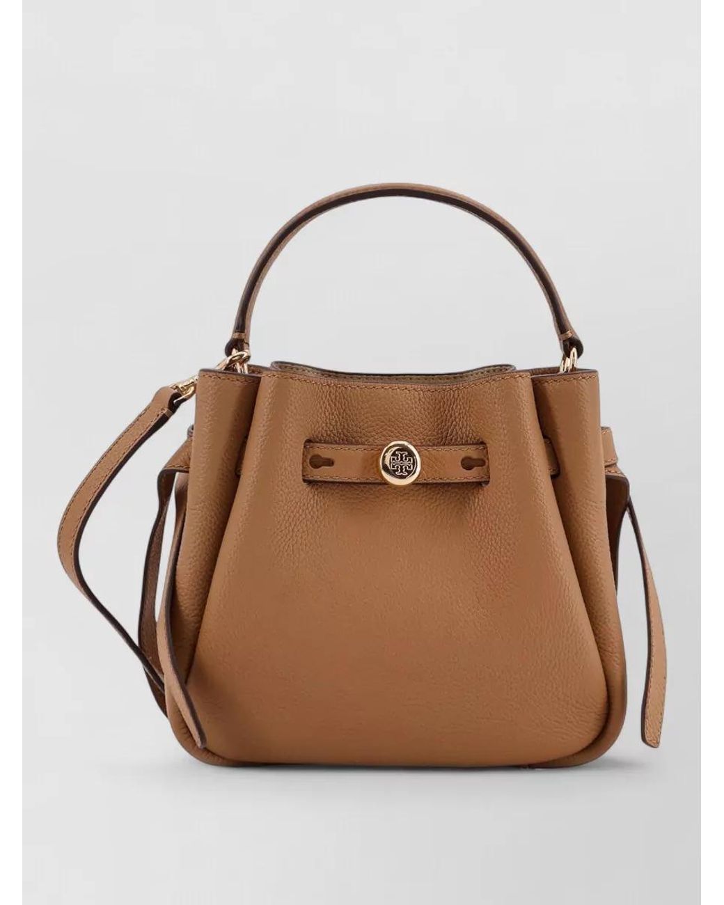 Tory Burch Brown Romy Mini Leather Bucket Bag
