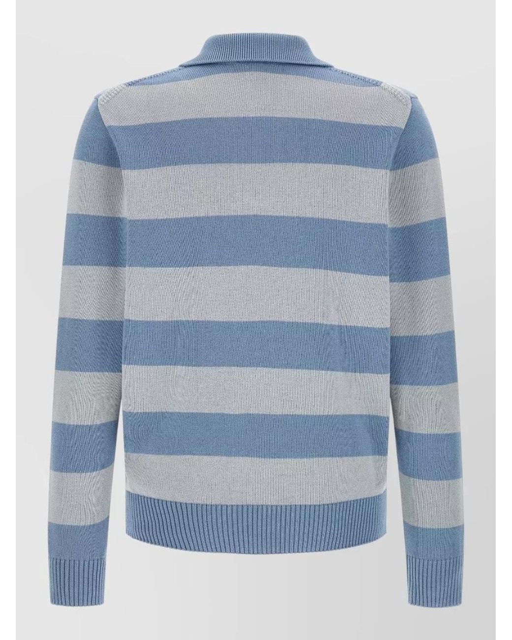 Lacoste Blue Striped Cotton Long-Sleeve Polo Shirt for men