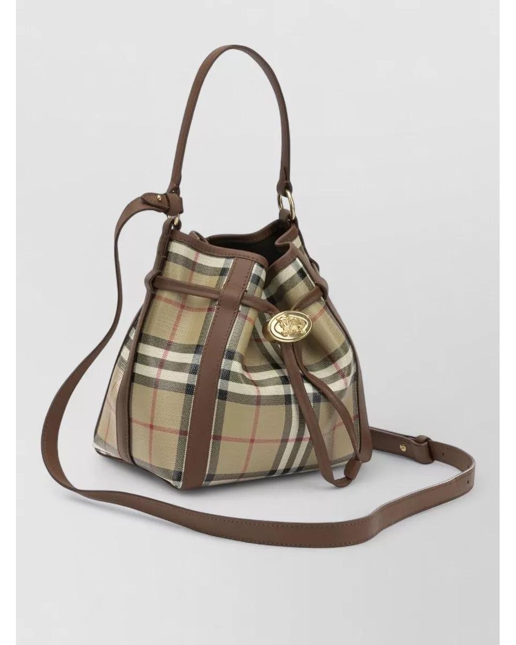Burberry Multicolor Check Small Canvas Bucket Bag