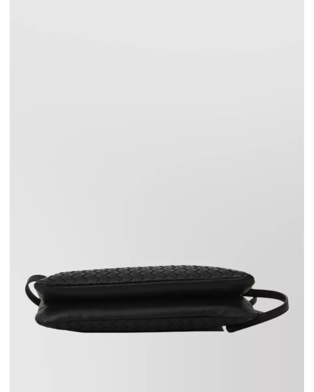 Bottega Veneta Black Medium Intrecciato Leather Clutch Bag
