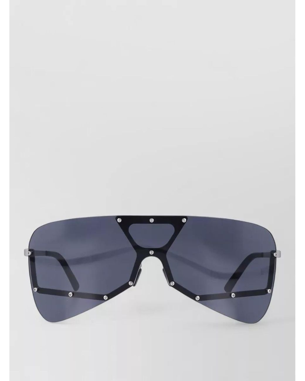 Rick Owens Blue Stainless Steel Shield Sunglasses for men