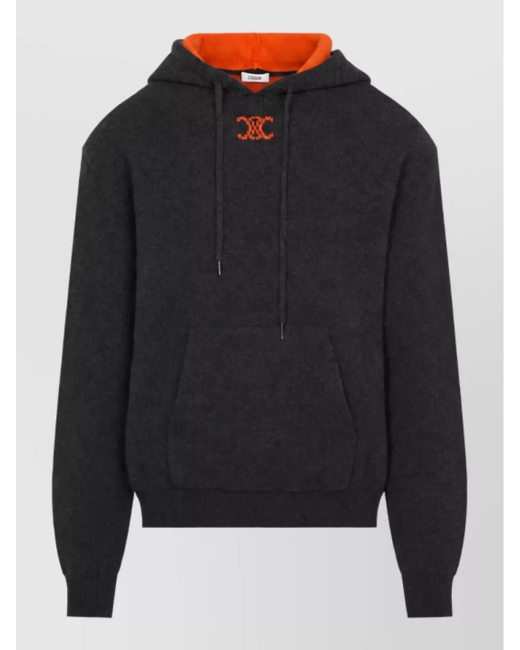 Céline Black Cashmere Wool Knit Hoodie for men