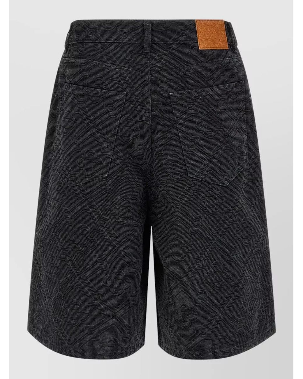 Casablanca Black Laser Monogram Denim Bermuda Shorts for men