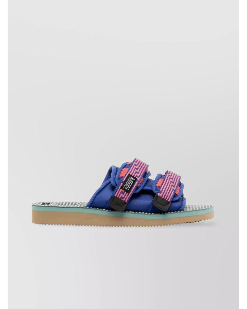 Suicoke Blue Nylon Patterned Sandals for men