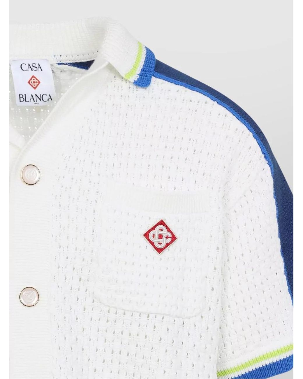 Casablanca Blue Crochet Short-Sleeve Shirt for men