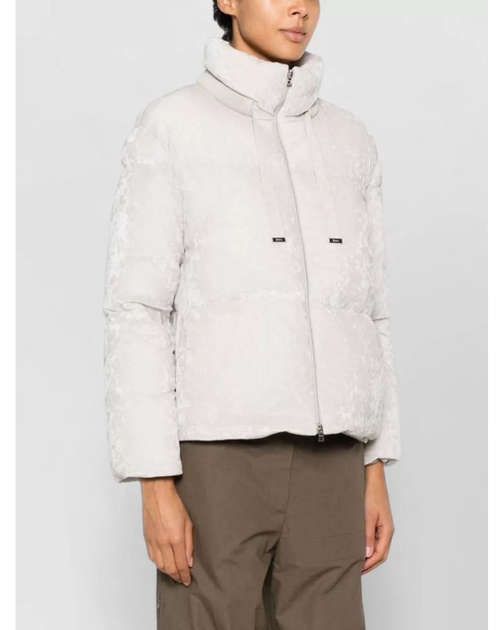 Herno Natural Quilted Funnel Neck Puffer Jacket