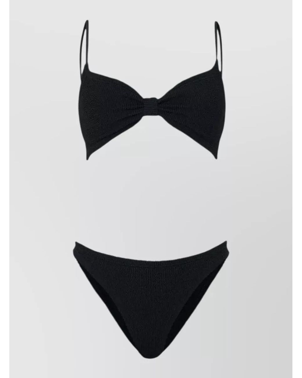 Hunza G Black Crinkle Bikini Set