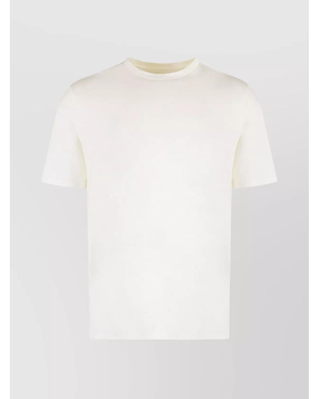 Jil Sander White Cotton Ribbed Crew-Neck T-Shirt for men