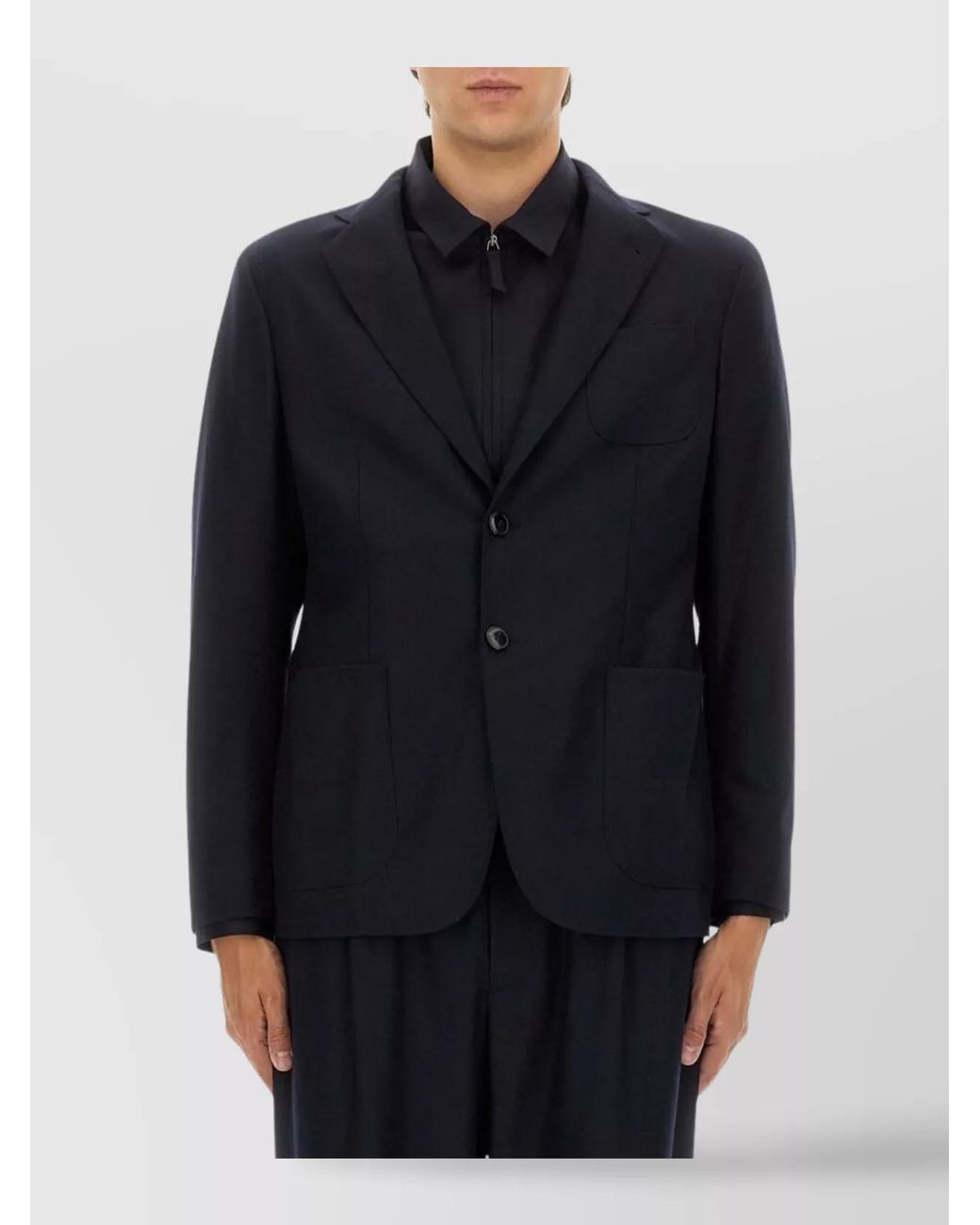 Giorgio Armani Blue Cashmere Single Breasted Blazer for men