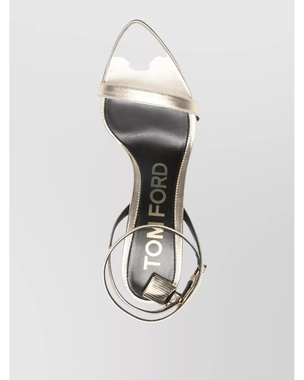 Tom Ford Metallic Leather Ankle-Strap Sandals