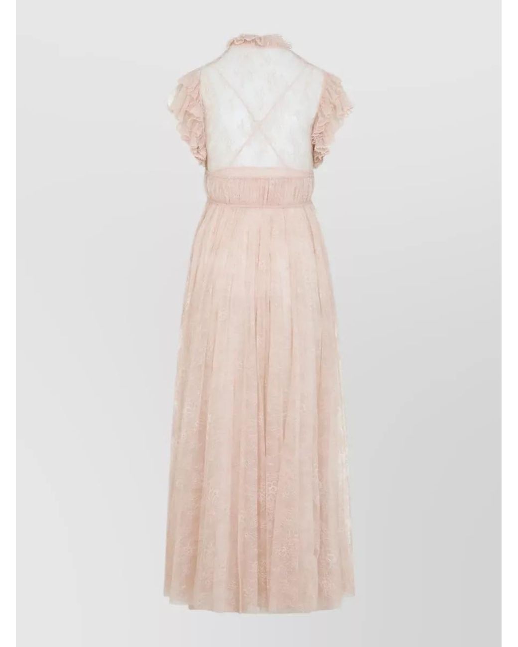 Alberta Ferretti Pink Lace Maxi Dress