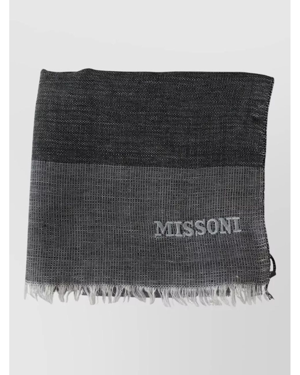 Missoni Black Striped Wool Scarf for men