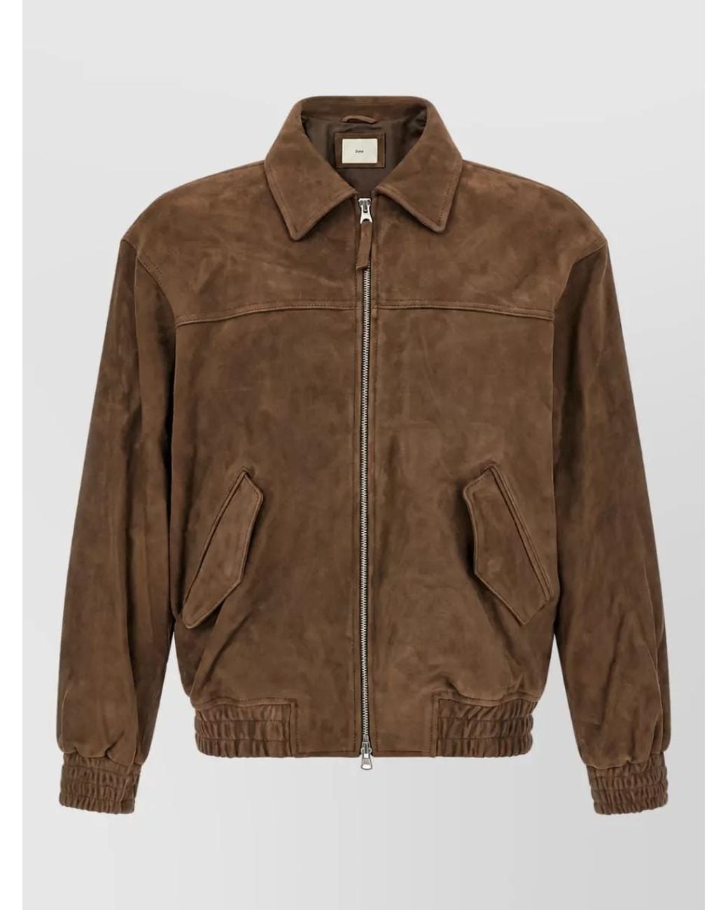 DUNST Brown Suede Leather Blouson Jacket for men