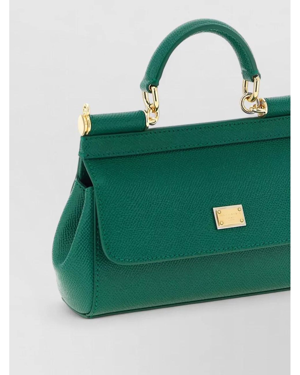 Dolce & Gabbana Green Sicily Small Leather Shoulder Bag