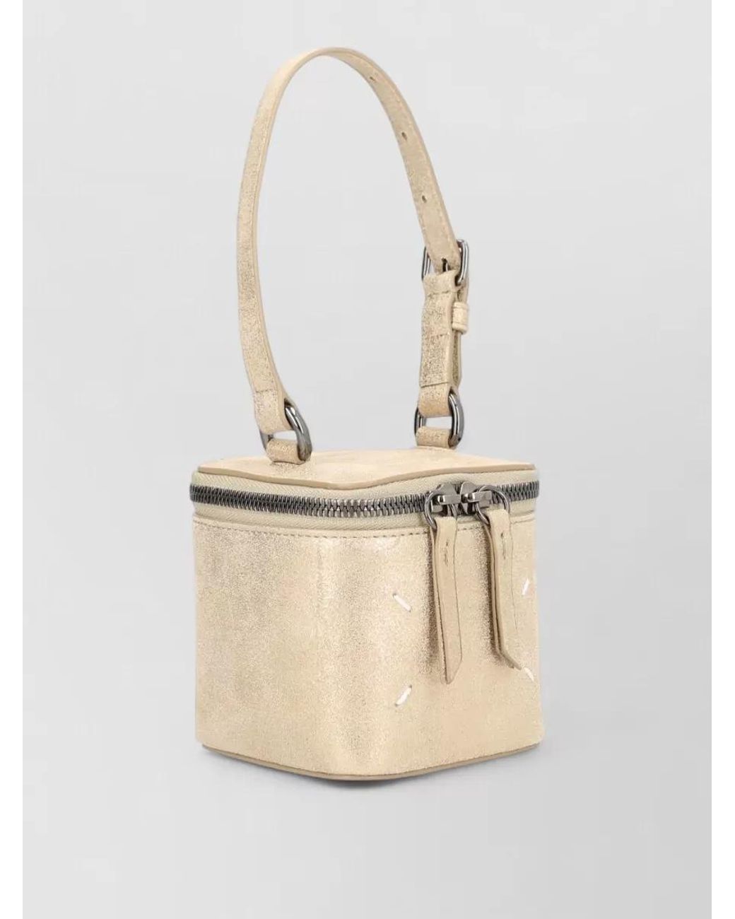 Maison Margiela White Mini Leather Bucket Bag