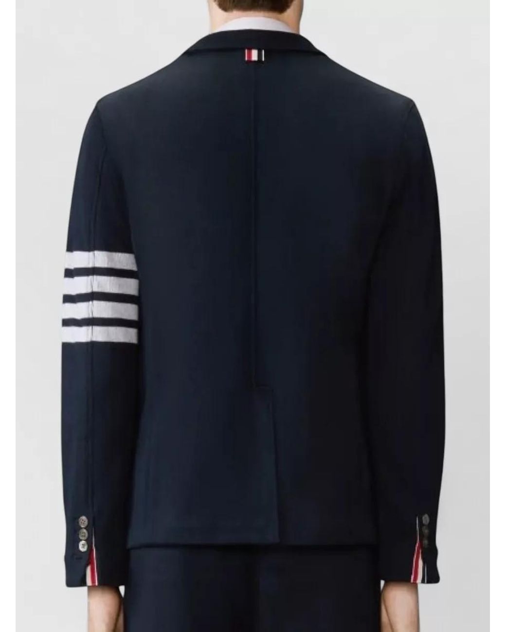 Thom Browne Blue Cotton Double-Face Knit Blazer for men