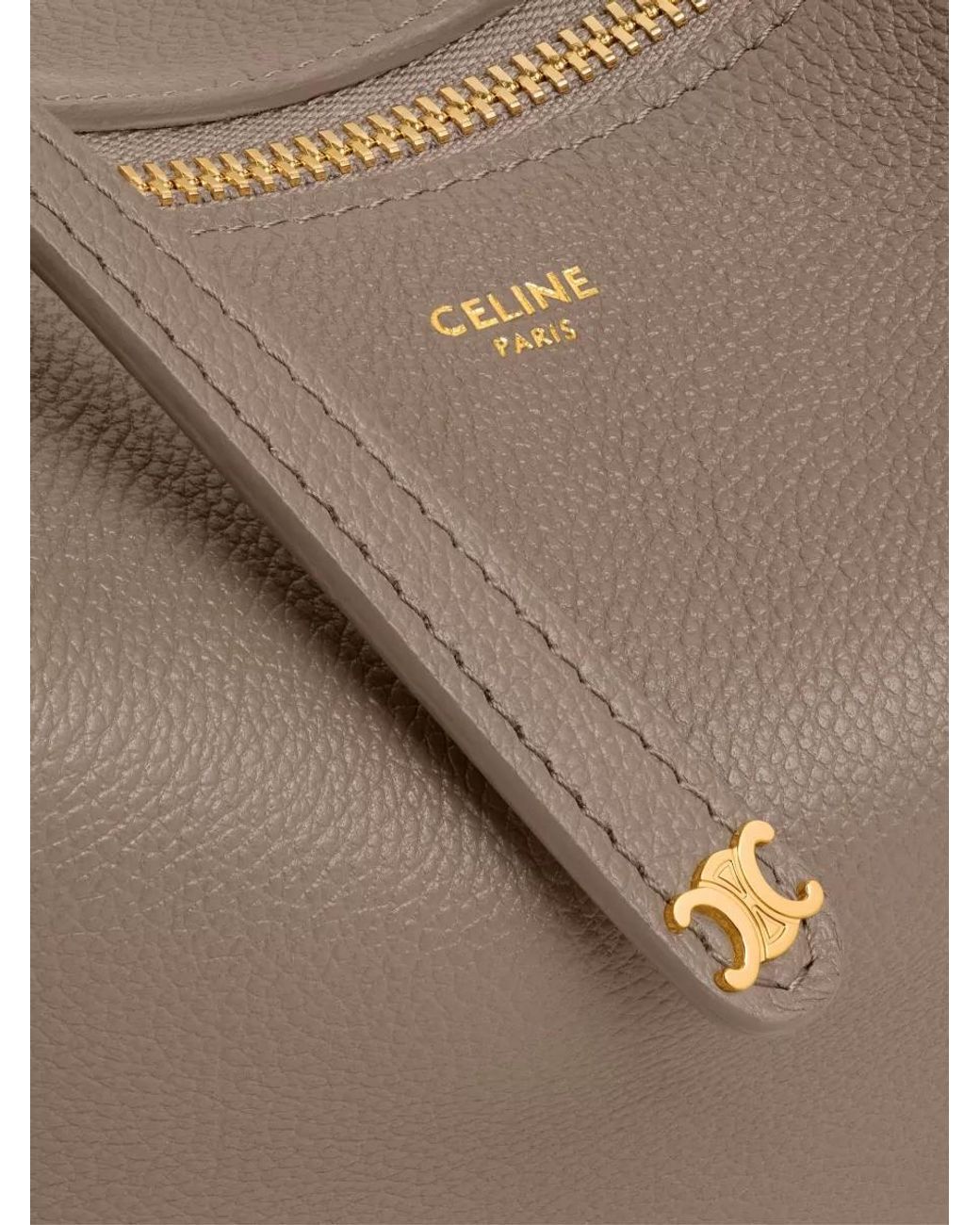 Céline Gray Leather Shoulder Bag