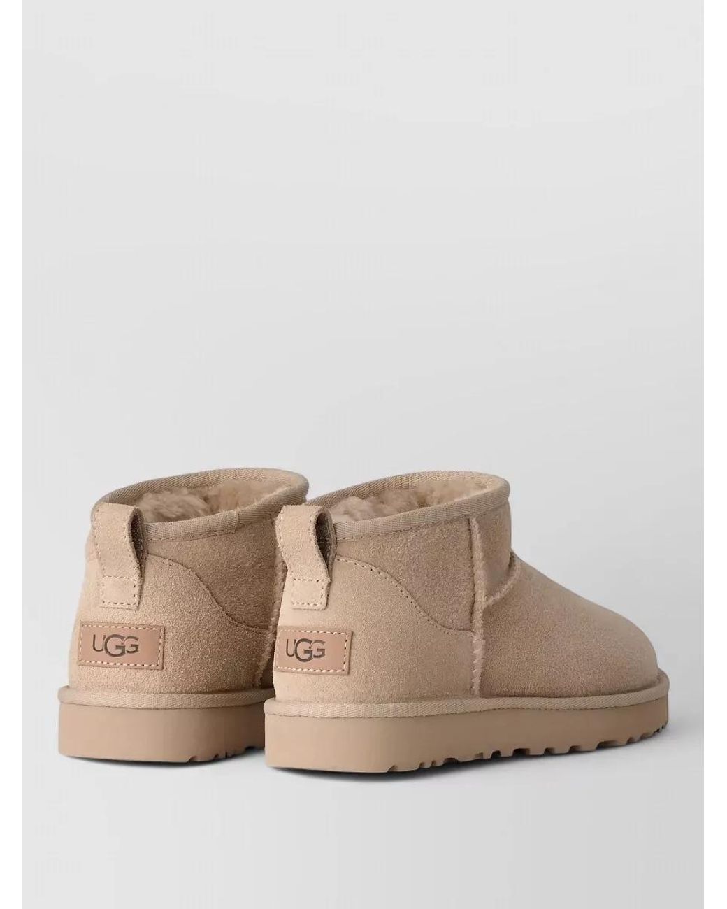 Ugg Natural Suede Shearling-Lined Ankle Boots