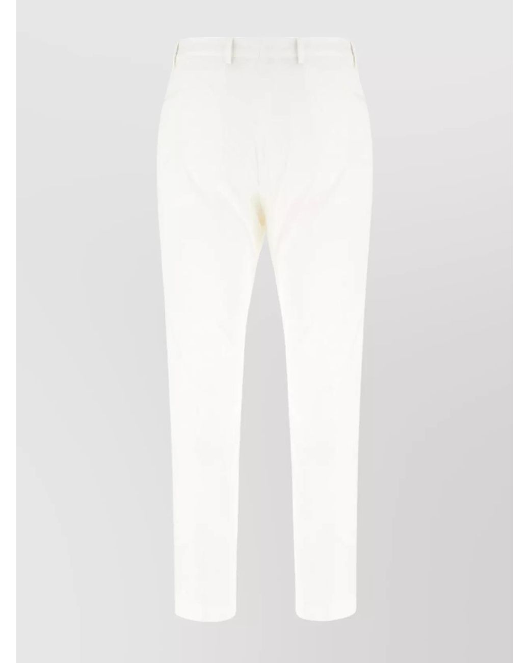 PT Torino White Cotton-Blend Slim-Fit Trousers for men