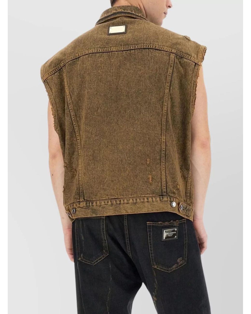 Dolce & Gabbana Multicolor Denim Regular-Fit Vest for men