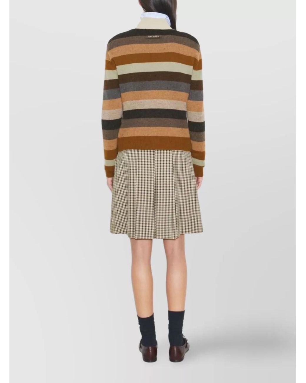 Tory Burch Multicolor Merino Wool Striped Turtleneck Jumper