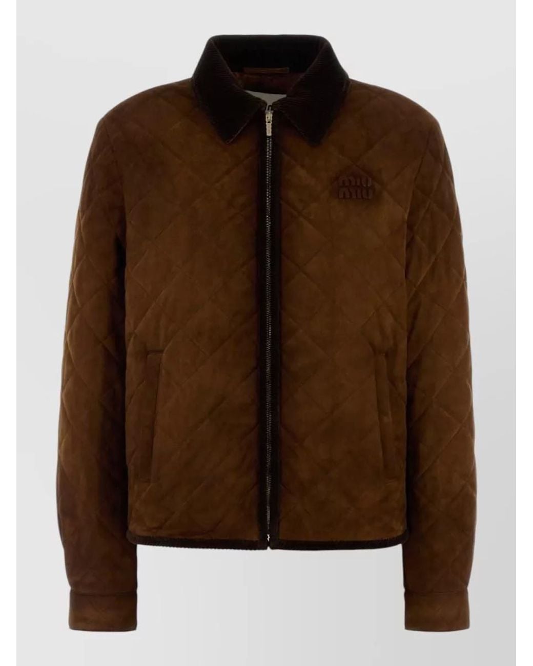 Miu Miu Brown Lamb Leather Single-Breasted Coat