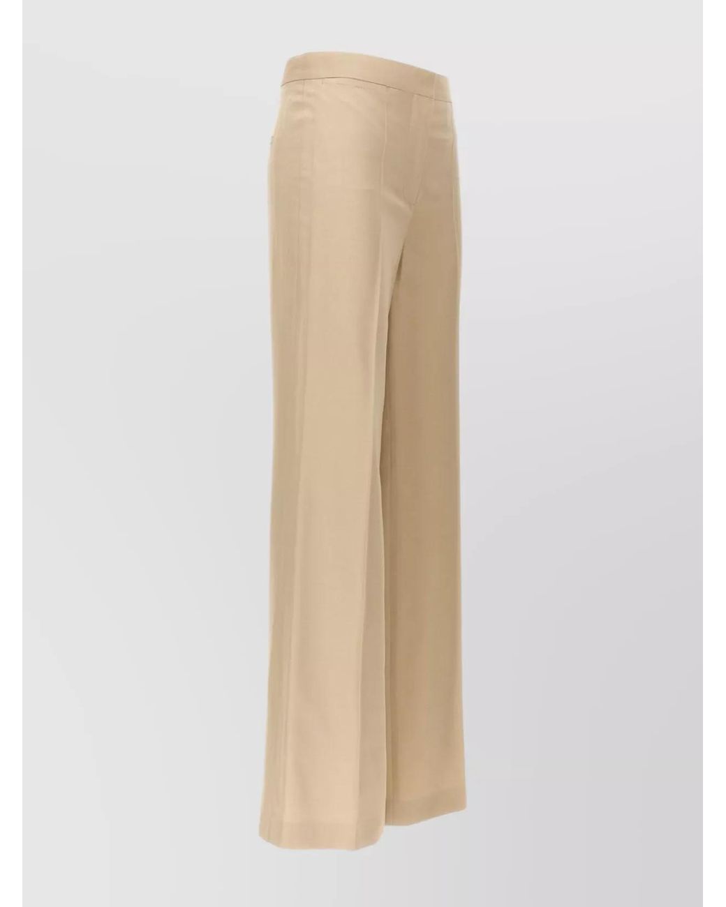 Stella McCartney Natural Flared Wide-Leg Trousers