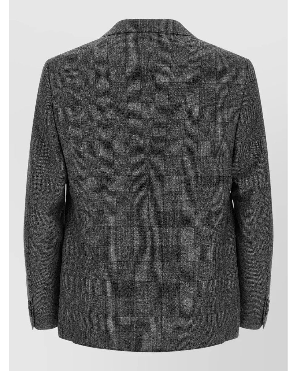Zegna Gray Checked Wool Straight-Leg Tailored Trousers for men