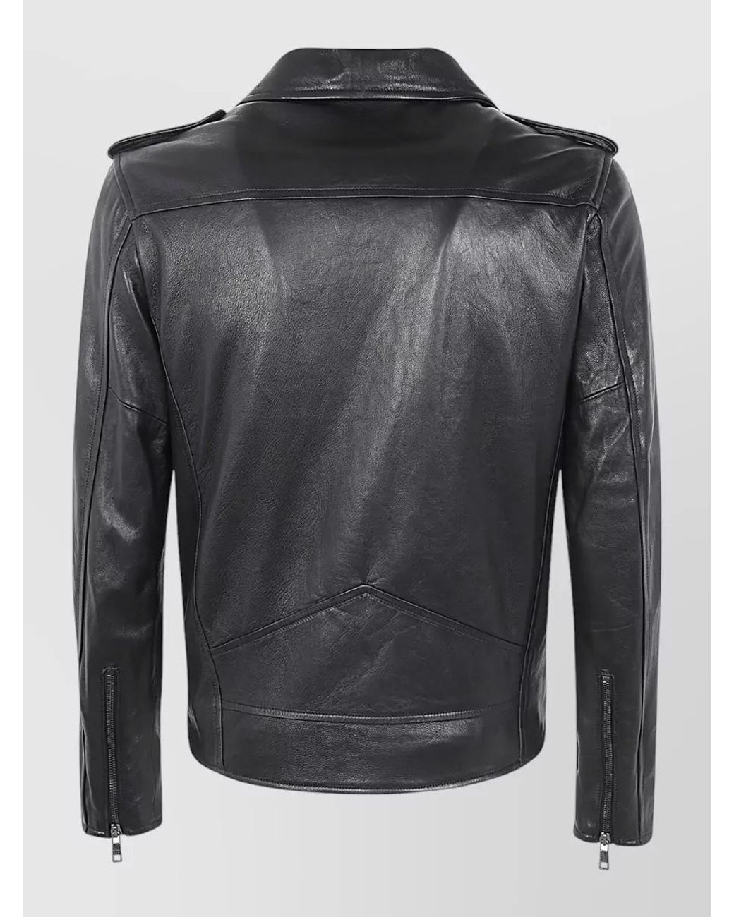 Giorgio Brato Black Leather Biker Jacket for men